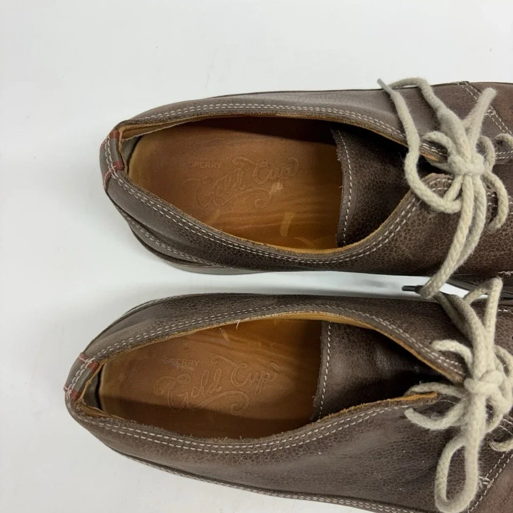 Sperry Gold Cup Men's 12M Brown Leather Plain Toe Oxford Dress Casual Shoes